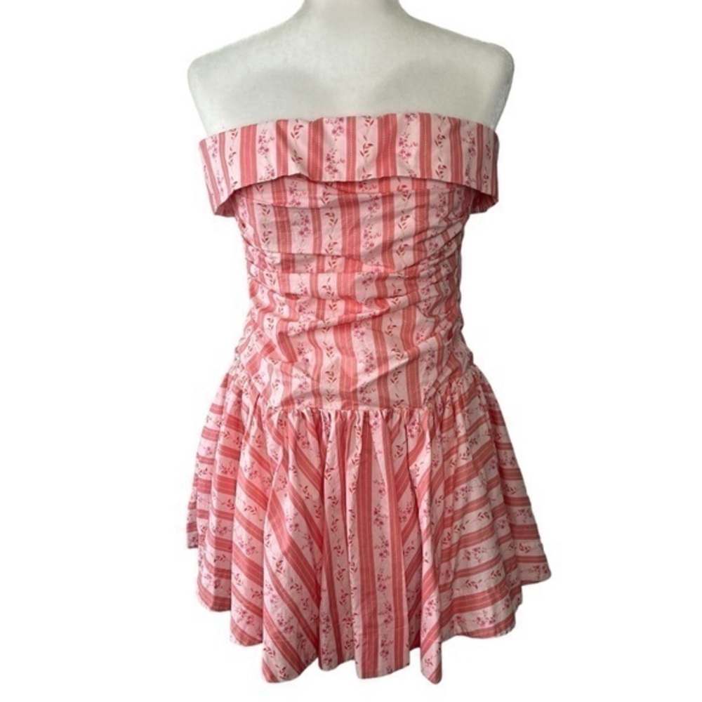 Floral Strapless Mini Dress